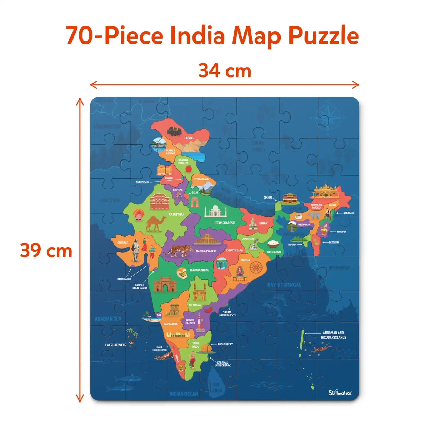 Skillmatics India Map Puzzle 70pcs