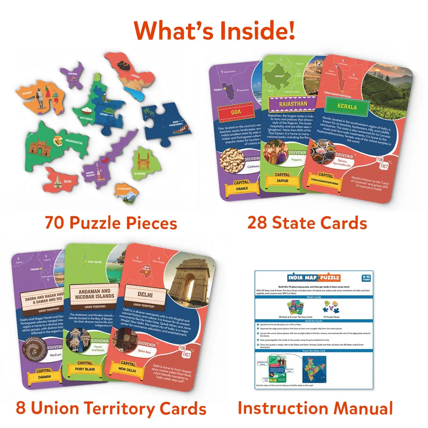 Skillmatics India Map Puzzle 70pcs