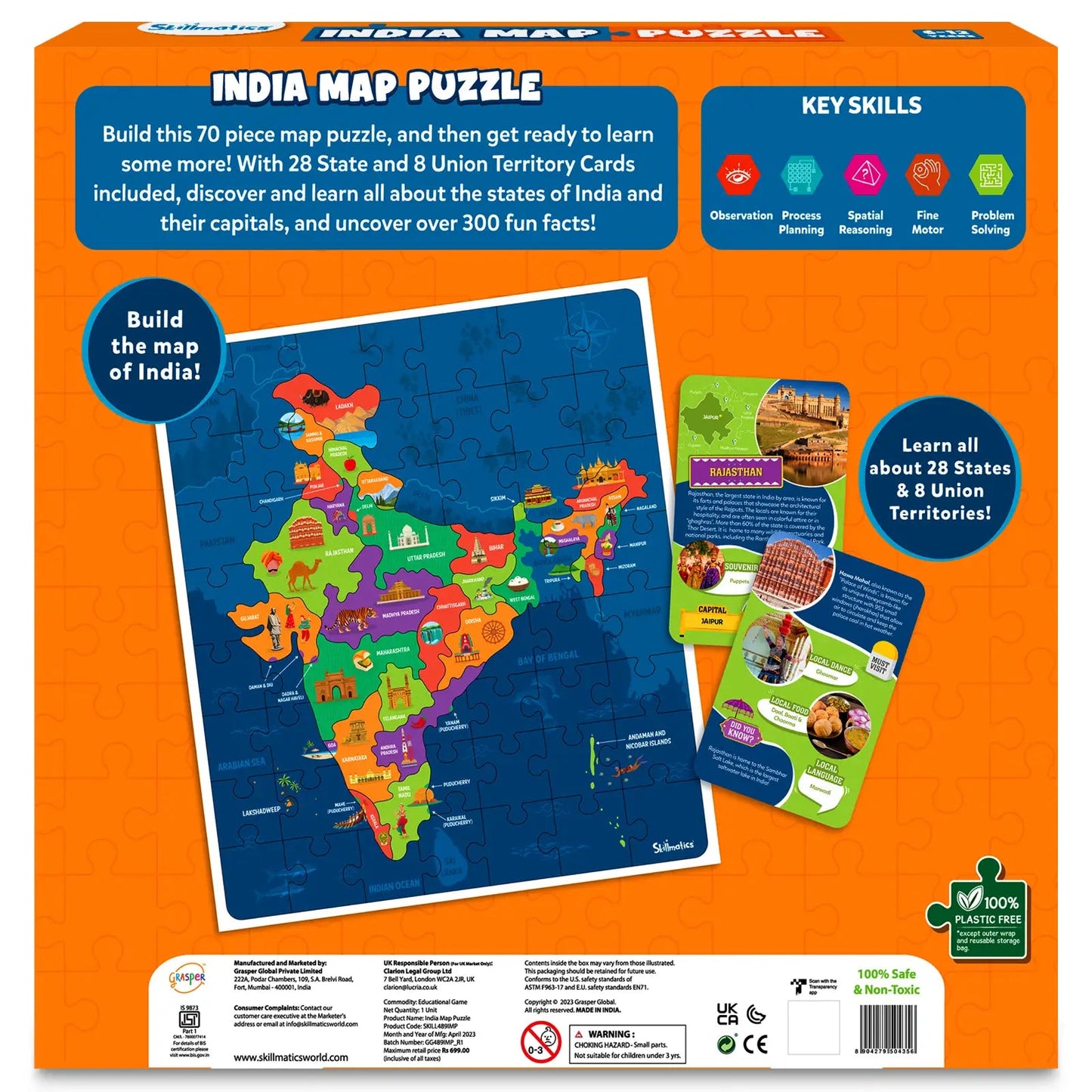 Skillmatics India Map Puzzle 70pcs
