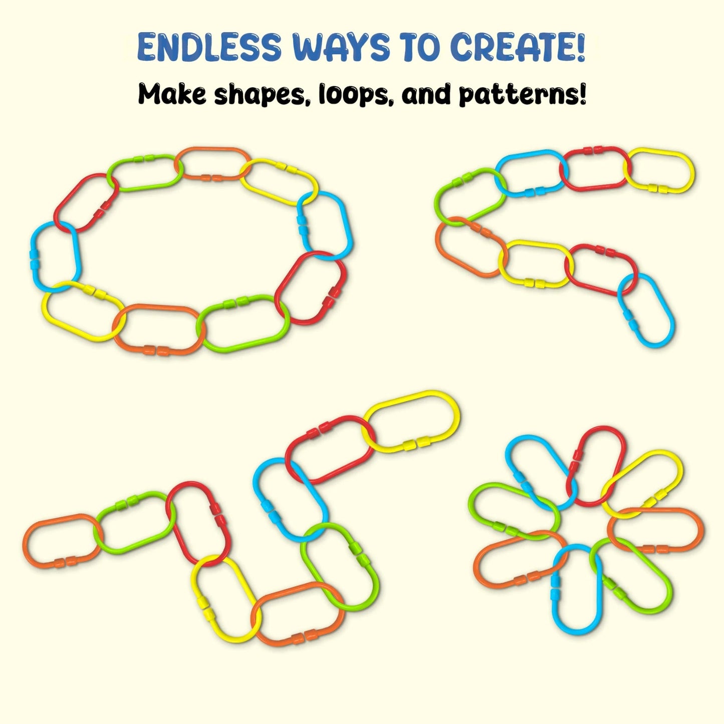 Skillmatics Linkies Connectable Learning Link Toy - 36 Links