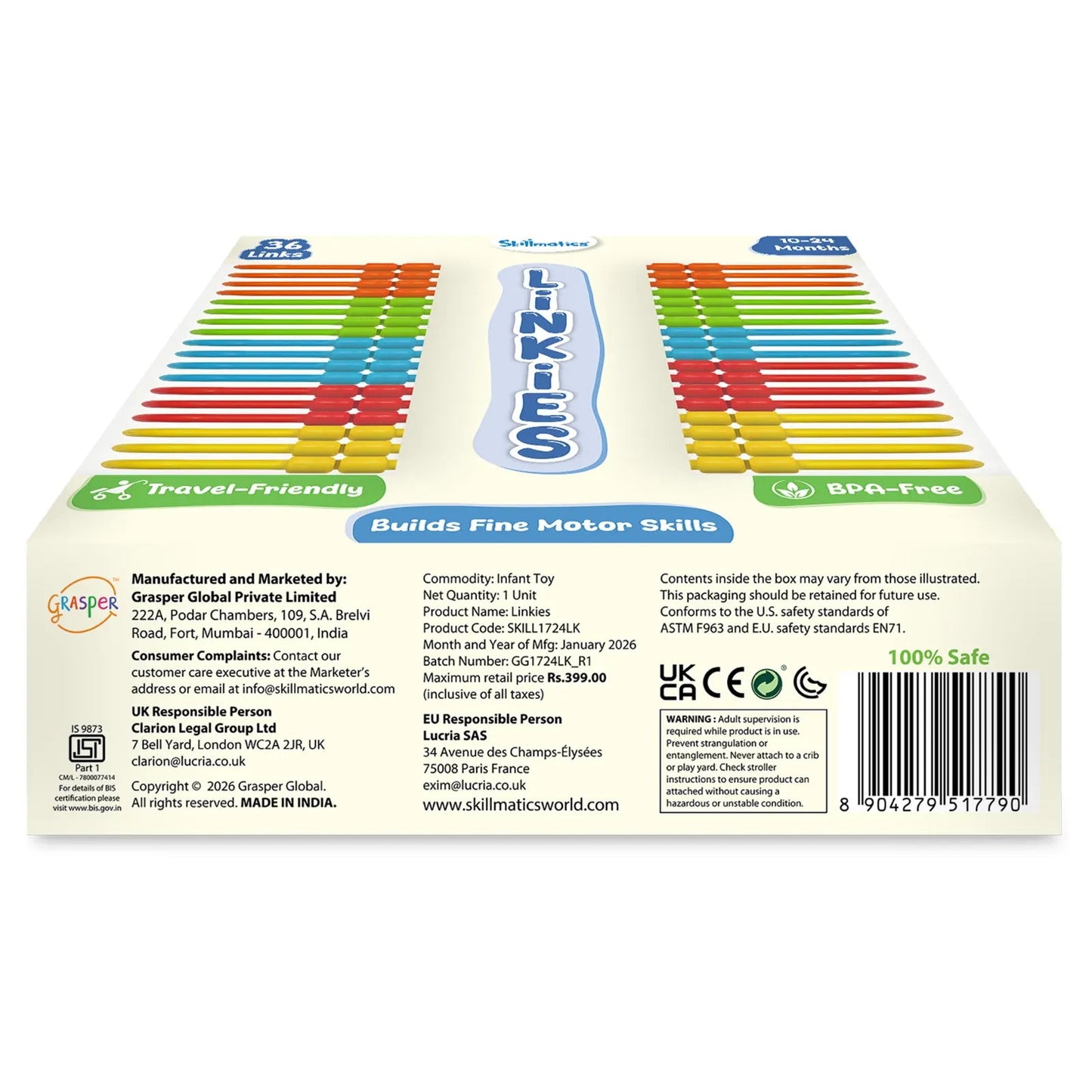 Skillmatics Linkies Connectable Learning Link Toy - 36 Links