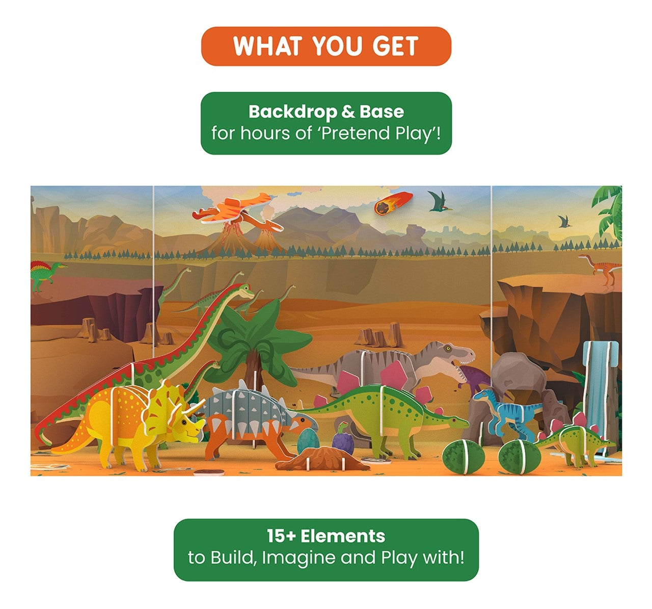Skillmatics My World Land Of Dinosaurs Building Playset