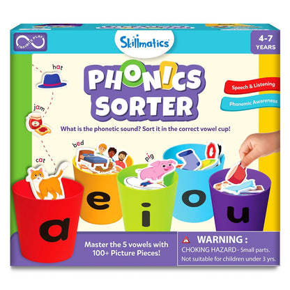 Skillmatics Phonics Sorter,5 Vowels With Picture Pieces