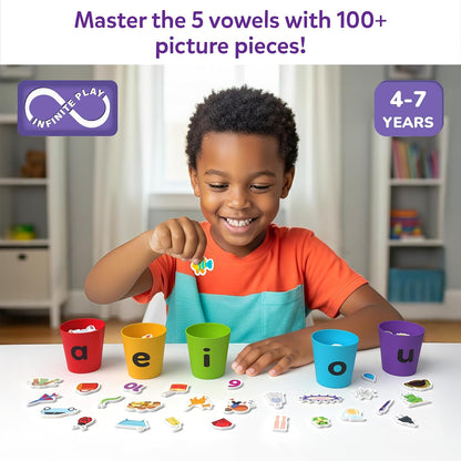 Skillmatics Phonics Sorter,5 Vowels With Picture Pieces