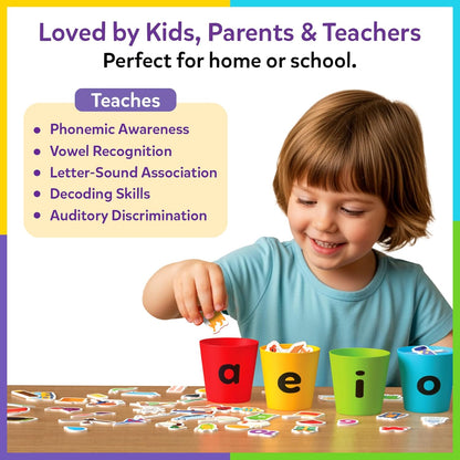 Skillmatics Phonics Sorter,5 Vowels With Picture Pieces