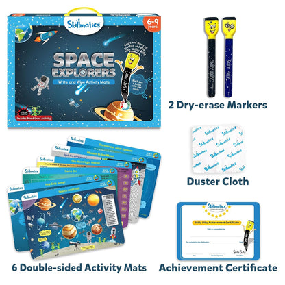 Skillmatics Space Explorers, Write And Wipe Activity Mats
