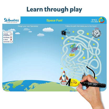 Skillmatics Space Explorers, Write And Wipe Activity Mats
