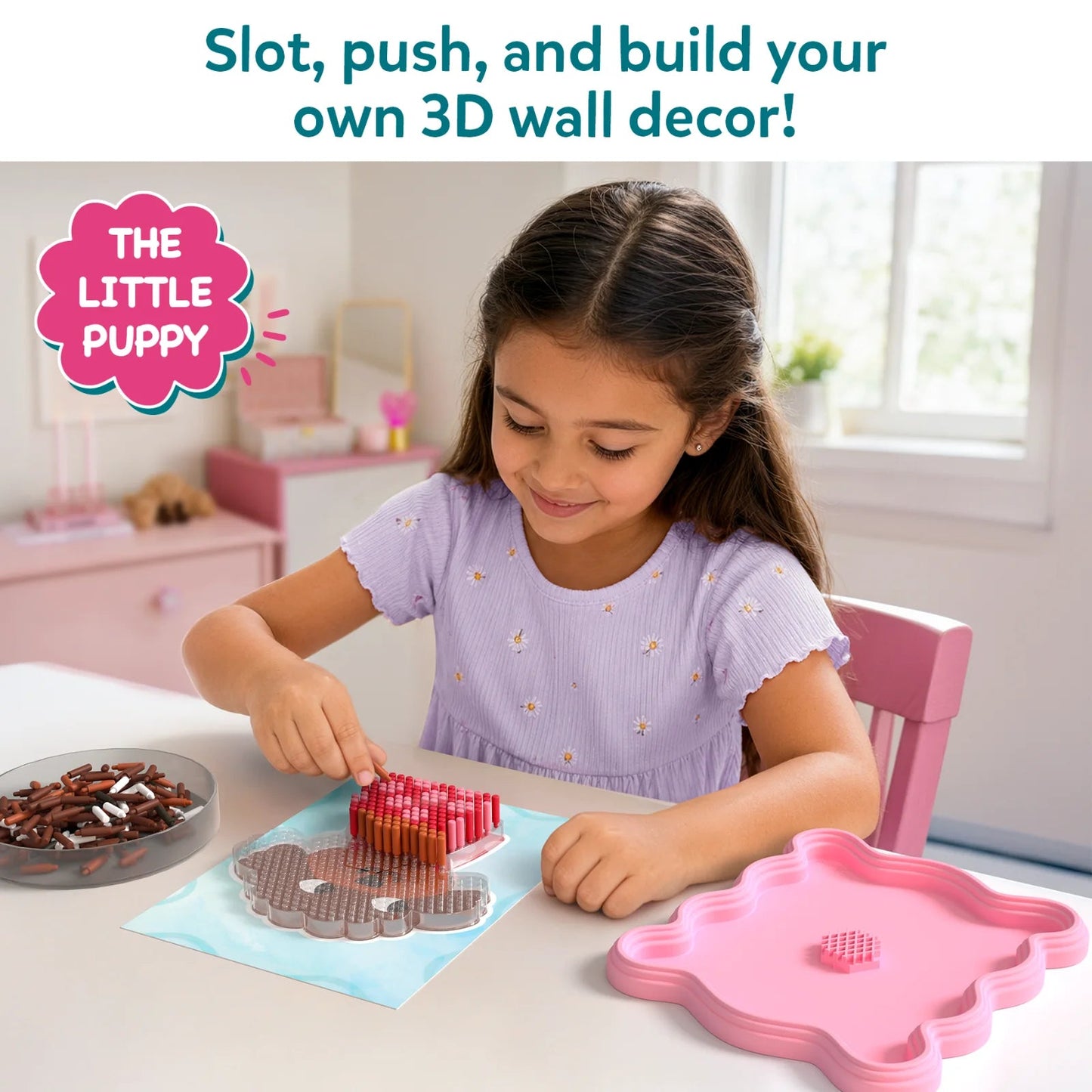 Skillmatics Stixels - The Little Puppy 3D Wall Decor Craft Kit