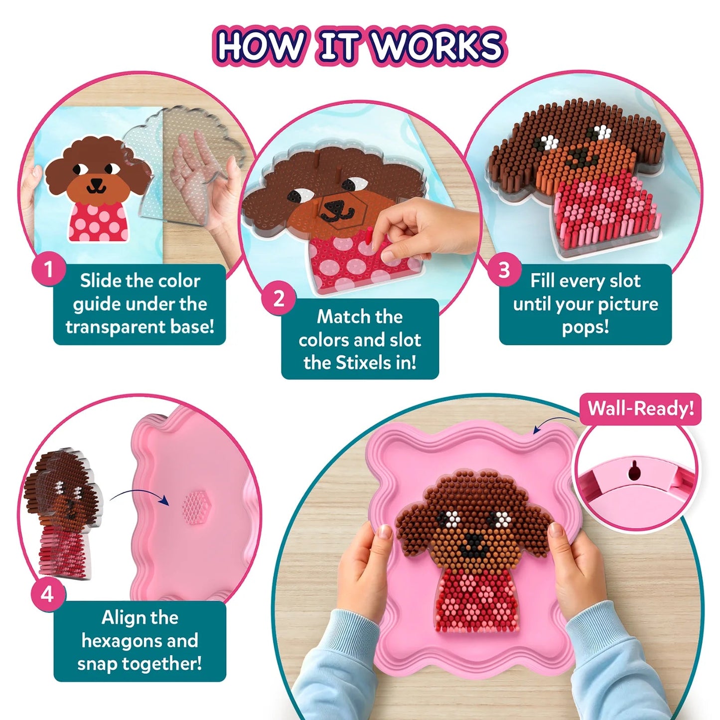 Skillmatics Stixels - The Little Puppy 3D Wall Decor Craft Kit