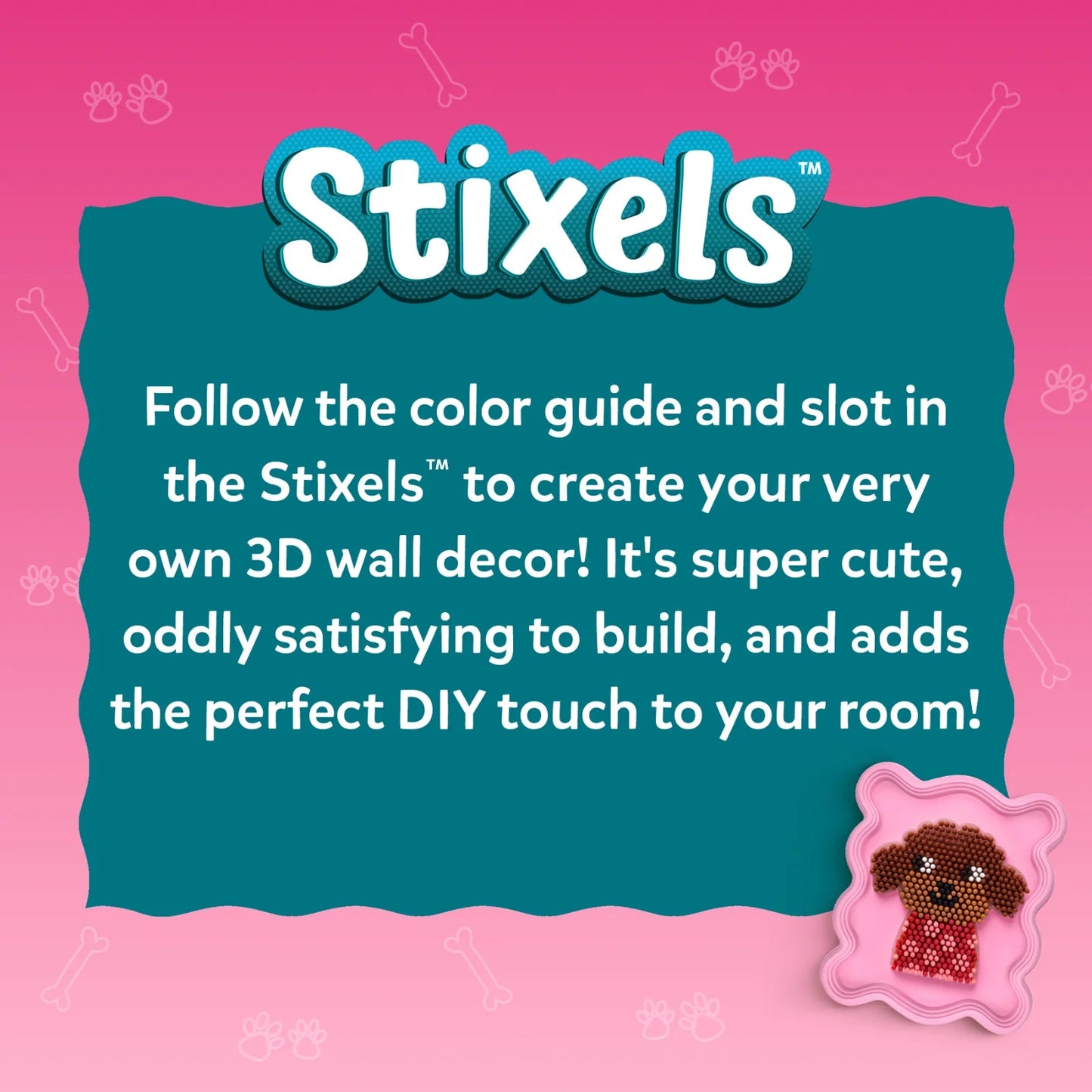 Skillmatics Stixels - The Little Puppy 3D Wall Decor Craft Kit