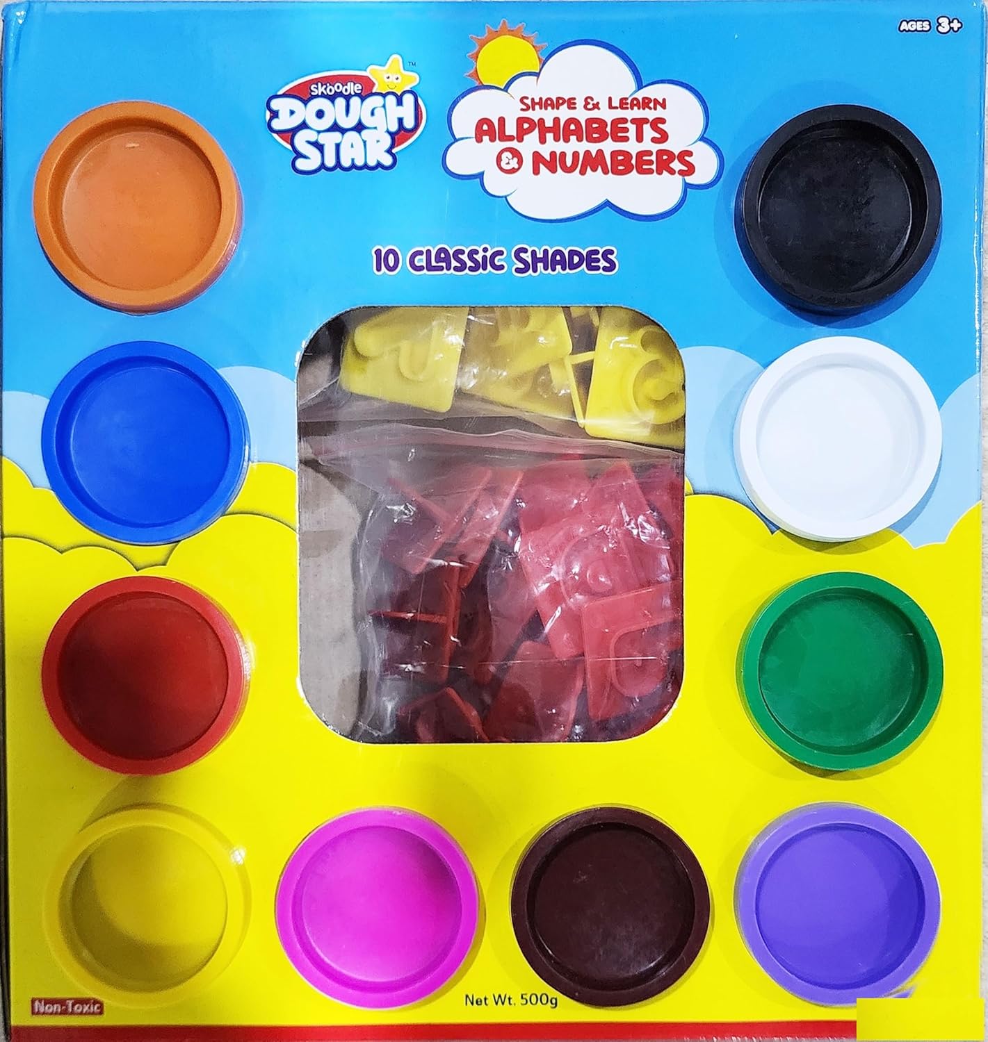 Skoodle Dough Star Shape and Learn Alphabets and Numbers Clay Set