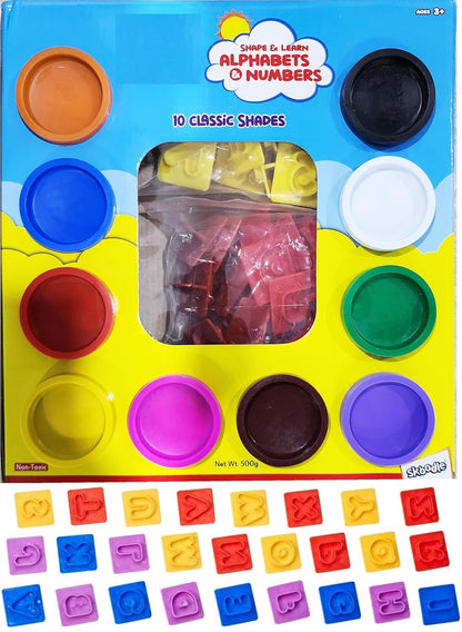 Skoodle Dough Star Shape and Learn Alphabets and Numbers Clay Set