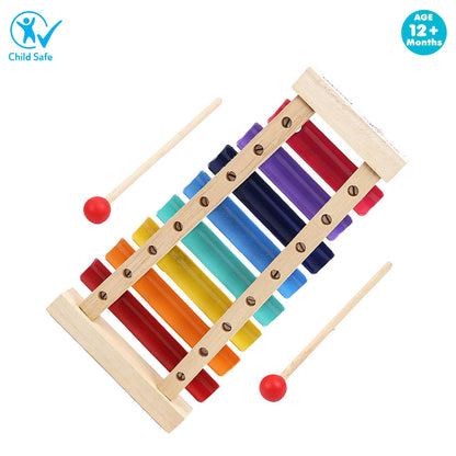 Skoodle Green Orange My First Xylophone Rainbow Wooden Musical Toy