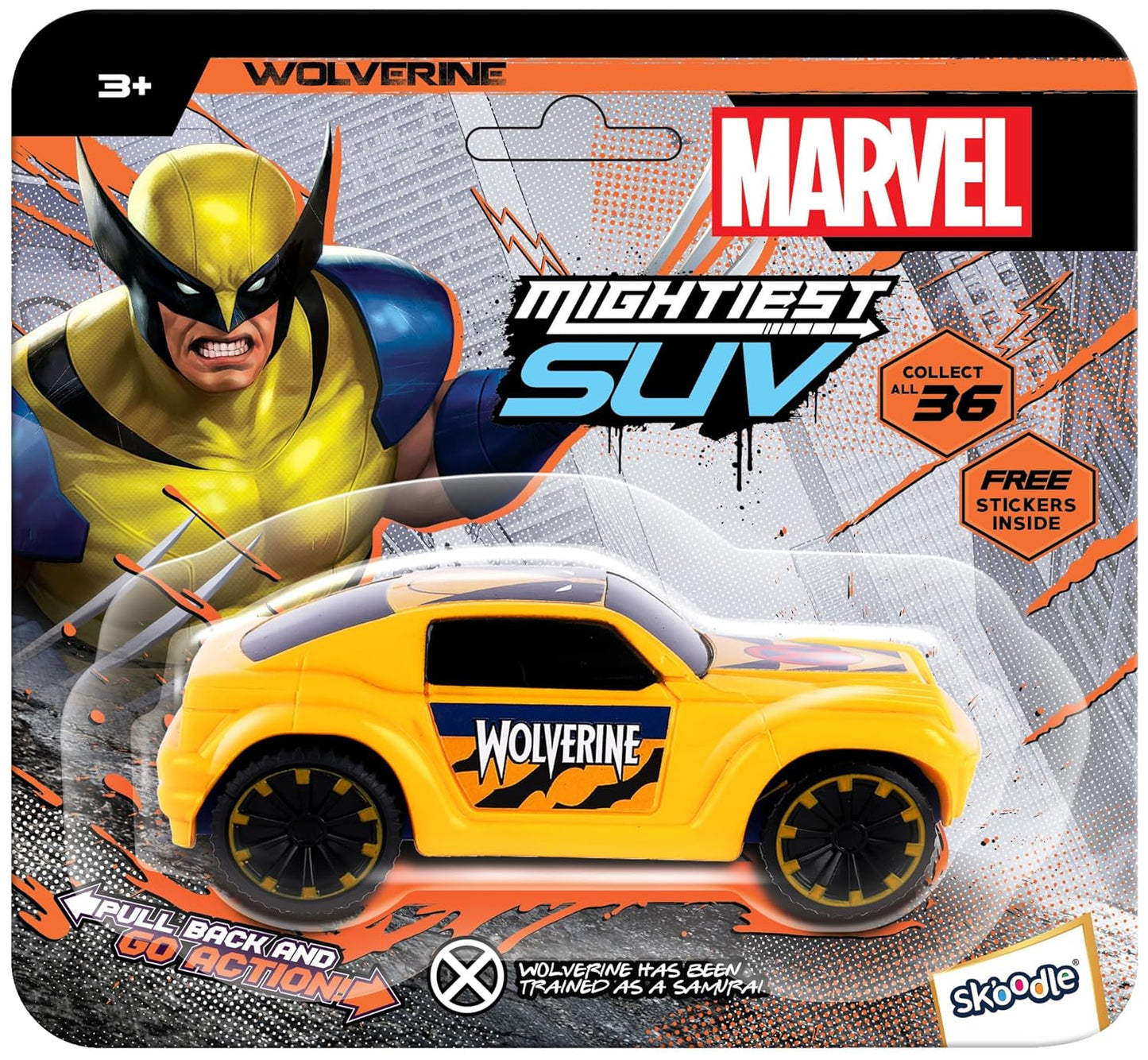 Skoodle Marvel Mightiest SUV Wolverine Pull Back and Go Action Car
