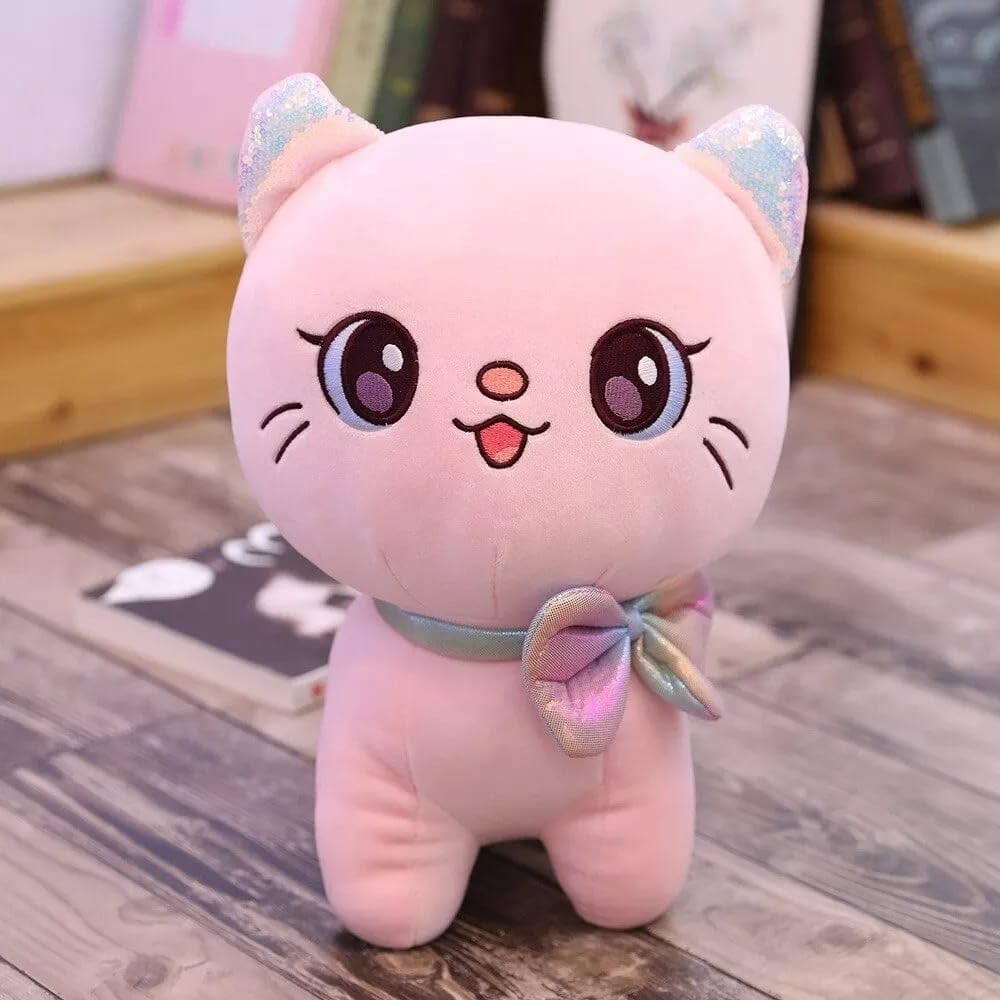 Cute Baby Kitty Kitten Cat Soft Toy Plush with Coloful Ears - Kids Love | 25 CM