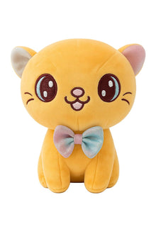 Cute Kitty Cat Plush Soft Toy with Colorful Ears & Bow 25 cm