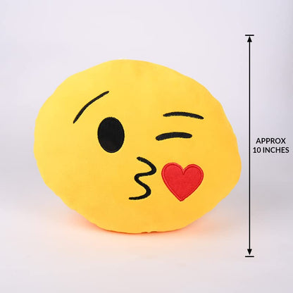 Floweraura Yellow Kisses Smiley Soft Toy Valentine's Gift for Girlfriend, Boyfriend, Husband/Wife, Girls & Boys, and Kids Birthday