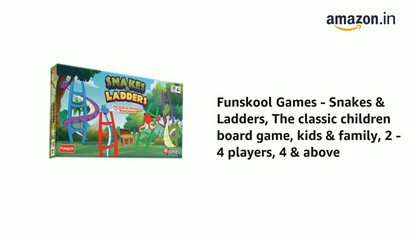 Funskool Snake & Ladders, Strategy Game, Board Game for Kids, Adults, Families, Educational, Fun, 2 to 4 Players, Family Fun, Learning Activity Toy for Childrens, Gift Set for Kid, Ages 5+ Years