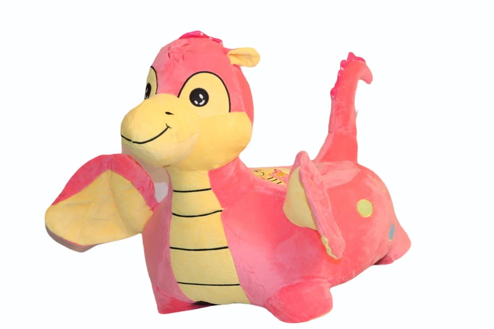 Yellow And Red Polyester Fiber Kids Dragon Soft Toy, For School/Ply School
