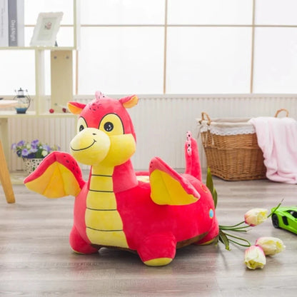Yellow And Red Polyester Fiber Kids Dragon Soft Toy, For School/Ply School
