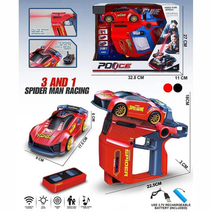 Spiderman Police Laser Remote Control Car
