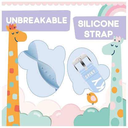 SPIKY Square Analog Kids Watch | Classic Typography Strap | Unbreakabe Silicon Strap | 30M Water Resistant | Stylish & Adorable for Kids Aged 2-12 | Best Birthday Gift for Boys and Girls