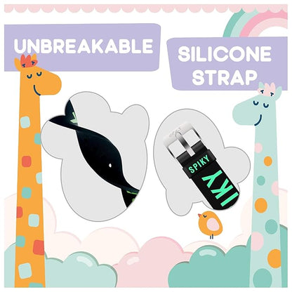 SPIKY Square Analog Kids Watch | Classic Typography Strap | Unbreakabe Silicon Strap | 30M Water Resistant | Stylish & Adorable for Kids Aged 2-12 | Best Birthday Gift for Boys and Girls