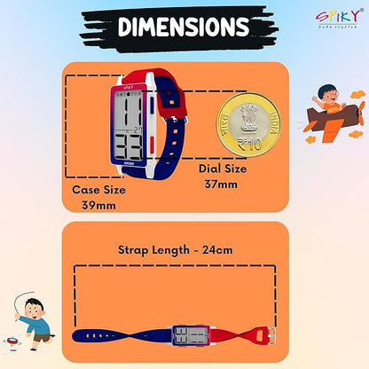 Spiky Rectangle Digital Sports Watch for Kids | Unique & Stylish Multifunctional, Seconds, Alarm, Week Calendar, 50M Water Resistant | Unbreakable Silicone Strap | Best Birthday Gift for Kids Boys and Girls