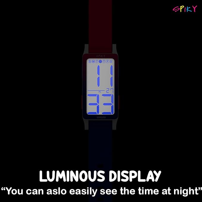 Spiky Rectangle Digital Sports Watch for Kids | Unique & Stylish Multifunctional, Seconds, Alarm, Week Calendar, 50M Water Resistant | Unbreakable Silicone Strap | Best Birthday Gift for Kids Boys and Girls