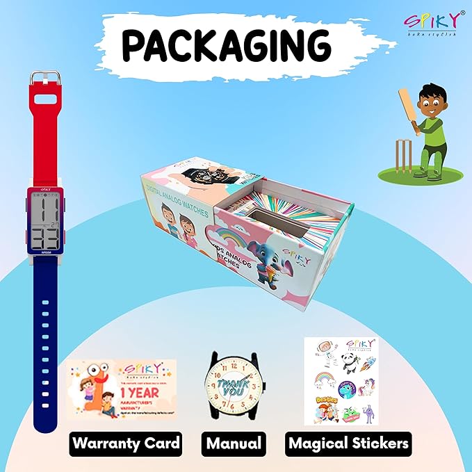 Spiky Rectangle Digital Sports Watch for Kids | Unique & Stylish Multifunctional, Seconds, Alarm, Week Calendar, 50M Water Resistant | Unbreakable Silicone Strap | Best Birthday Gift for Kids Boys and Girls