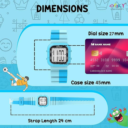 SPIKY Mult-Functional Digital Watch for Kids | 7 Multicolor Luminous Display, Week Calendar, Seconds| 30M Water Resistant | Unbreakable TPU Strap | Best Birthday Gift for Kids Boys and Girls