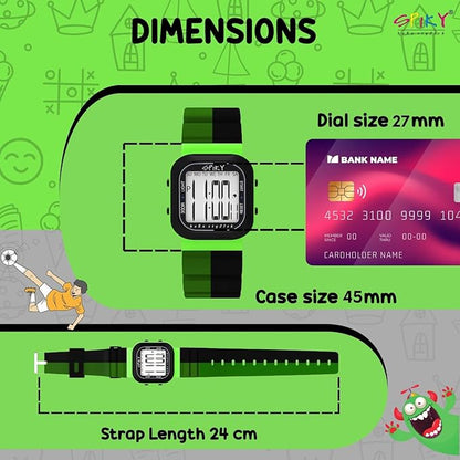 SPIKY Mult-Functional Digital Watch for Kids | 7 Multicolor Luminous Display, Week Calendar, Seconds| 30M Water Resistant | Unbreakable TPU Strap | Best Birthday Gift for Kids Boys and Girls