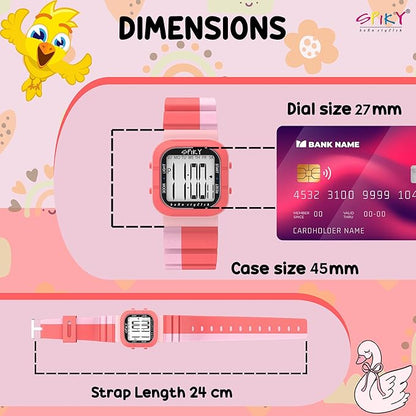 SPIKY Mult-Functional Digital Watch for Kids | 7 Multicolor Luminous Display, Week Calendar, Seconds| 30M Water Resistant | Unbreakable TPU Strap | Best Birthday Gift for Kids Boys and Girls