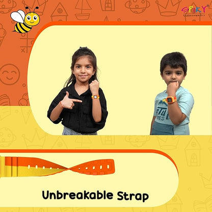SPIKY Mult-Functional Digital Watch for Kids | 7 Multicolor Luminous Display, Week Calendar, Seconds| 30M Water Resistant | Unbreakable TPU Strap | Best Birthday Gift for Kids Boys and Girls