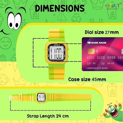 SPIKY Mult-Functional Digital Watch for Kids | 7 Multicolor Luminous Display, Week Calendar, Seconds| 30M Water Resistant | Unbreakable TPU Strap | Best Birthday Gift for Kids Boys and Girls