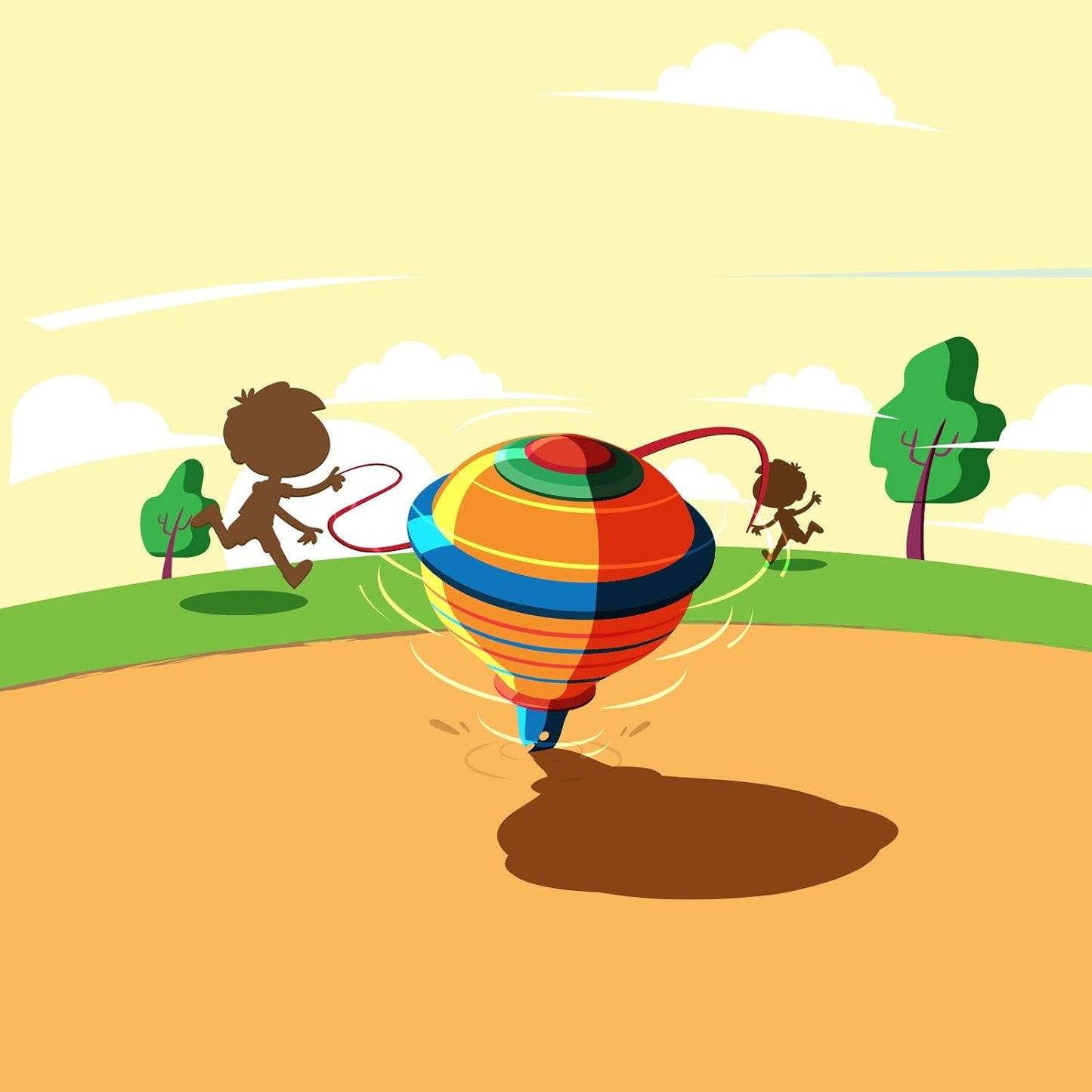 Funskool Games Spinning top | The Traditional Outdoor Games of India | 2 Traditional Wooden Spinning top | Outdoor and Indoor Toy | 1-2 Players | 6 & Above