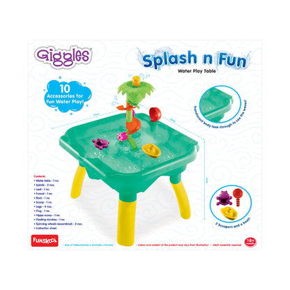 Funskool Kid Giggles Splash N Fun Water Play Table, 10 Accessories for Water Fun Play, Ideal for Pre-Schoolers, Multi-Colour.