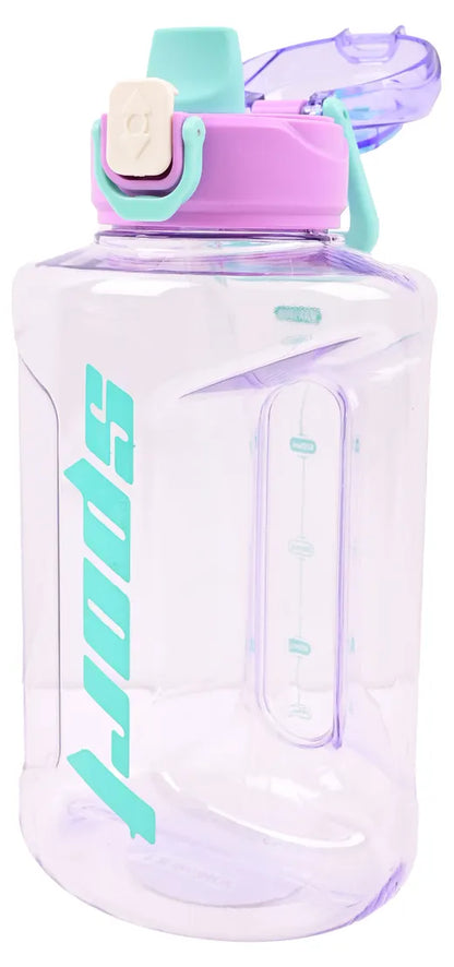 Sports Gym Plastic Water Bottle 2080ml with Flip Lid and Handle