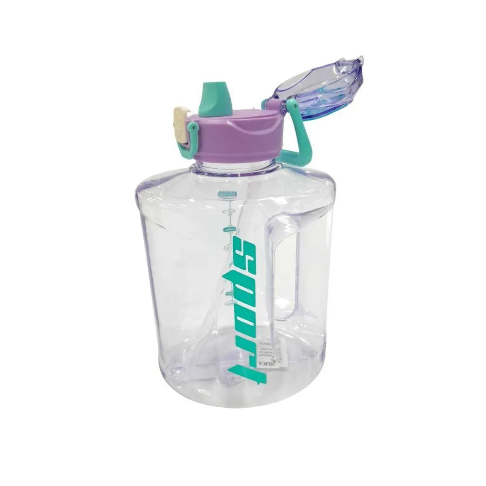 Sports Gym Plastic Water Bottle 2080ml with Flip Lid and Handle