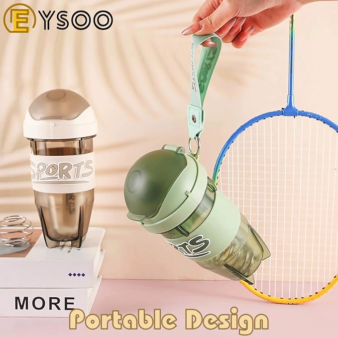 Sports Gym Shaker Bottle with Blender Ball and Carry Strap 600ml
