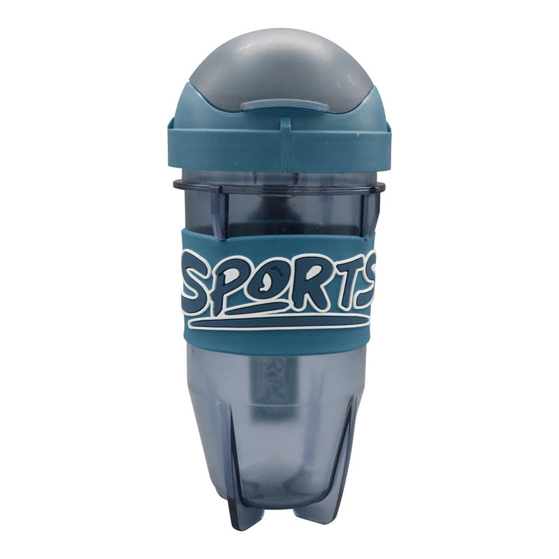 Sports Gym Shaker Bottle with Blender Ball and Carry Strap 600ml