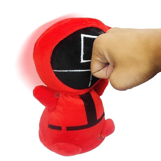 VGRASSP Electric Plush Stress Relief Boxing Desk Toys, Punching Bag Angry Management Doll, Antistress Doll Toy for Adults and Children to Vent Stress Color and Design as Per Stock (Punch Me Doll)
