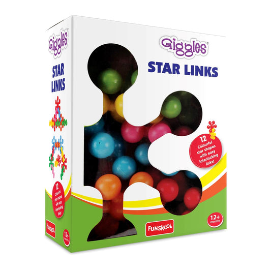 Giggles Funskool Star Link, Educational & Creative Construction Toy Blocks for Kids, Encourages Learning & Development, Fun Activity for Preschoolers, Gift Set for Kid, Age 6+ Months