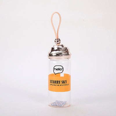 Starry Sky Glass Bottle with Silver Lid and Loop – 450ml