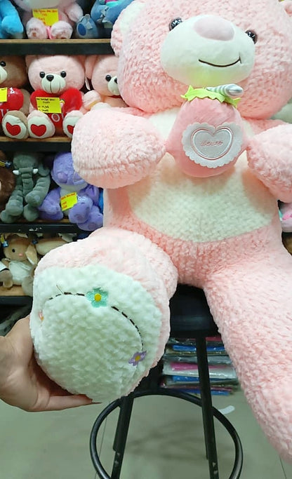 Pink Teddy Bear with Strawberry 100cm