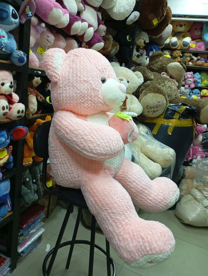 Pink Teddy Bear with Strawberry 100cm