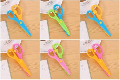 GLUN® Student Scissors Art and Craft Scissors for Paper Cutting, Cardboard and Greetings Designer Different Scissors Pack of 6