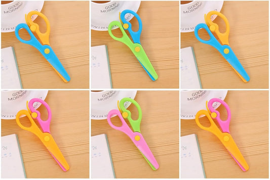 GLUN® Student Scissors Art and Craft Scissors for Paper Cutting, Cardboard and Greetings Designer Different Scissors Pack of 6