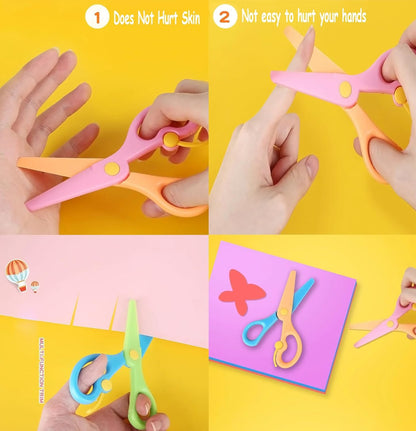 GLUN® Student Scissors Art and Craft Scissors for Paper Cutting, Cardboard and Greetings Designer Different Scissors Pack of 6