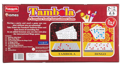 Funskool Kid Games,Tambola 2 in 1 Game, A Complete Family Entertainment Game, Reusable Tickets, 2+ Players,Ages 7 and Above,
